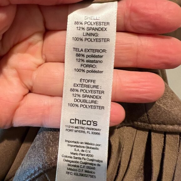 Chico's Brown Faux Suede Jacket with novelty fringe, Size 1 (US Med/8) - Picture 13 of 14